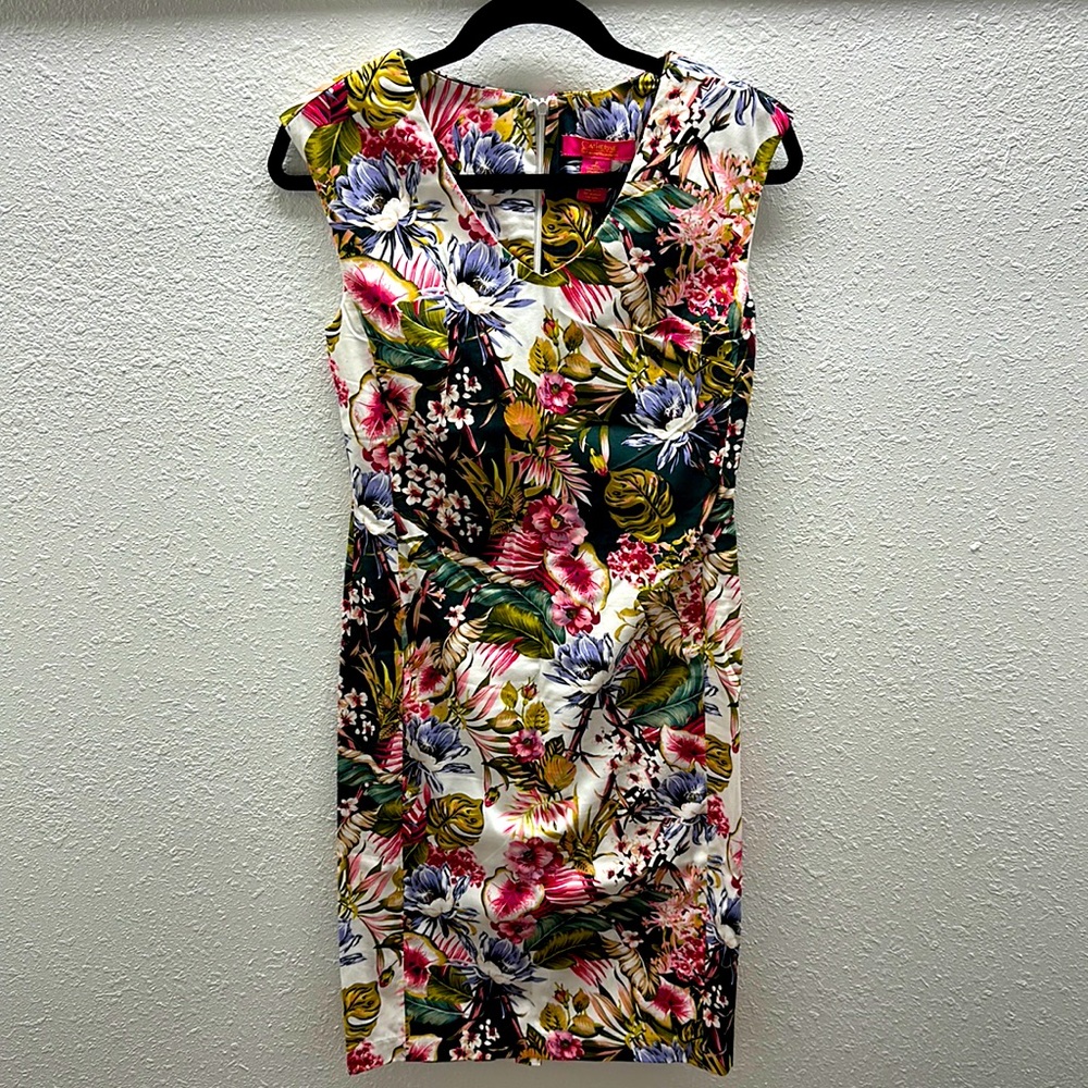 Women’s Floral Mid Dress; Size 2